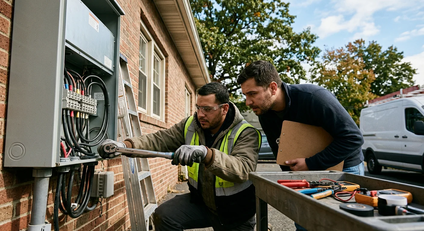 Torqued electrical connections at a commercial string inverter panel