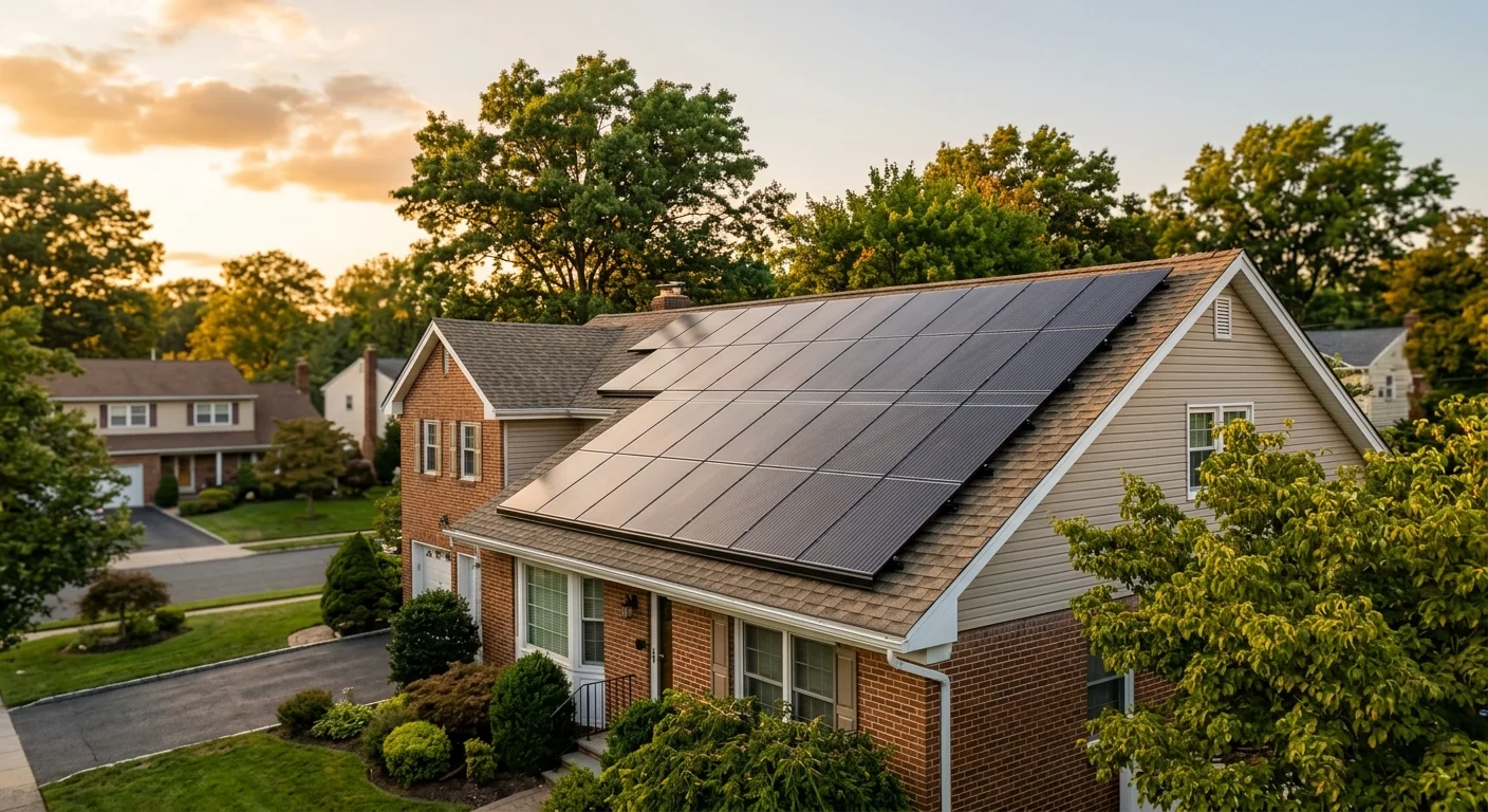 Finished rooftop solar array on a Clifton home with monitoring active