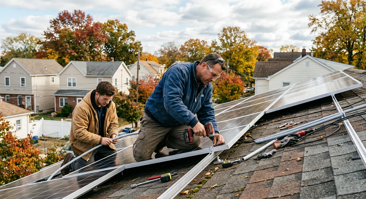 Solar crew scheduling a rooftop panel install on a Clifton home