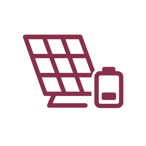Standalone off-grid solar and battery setup on rural property